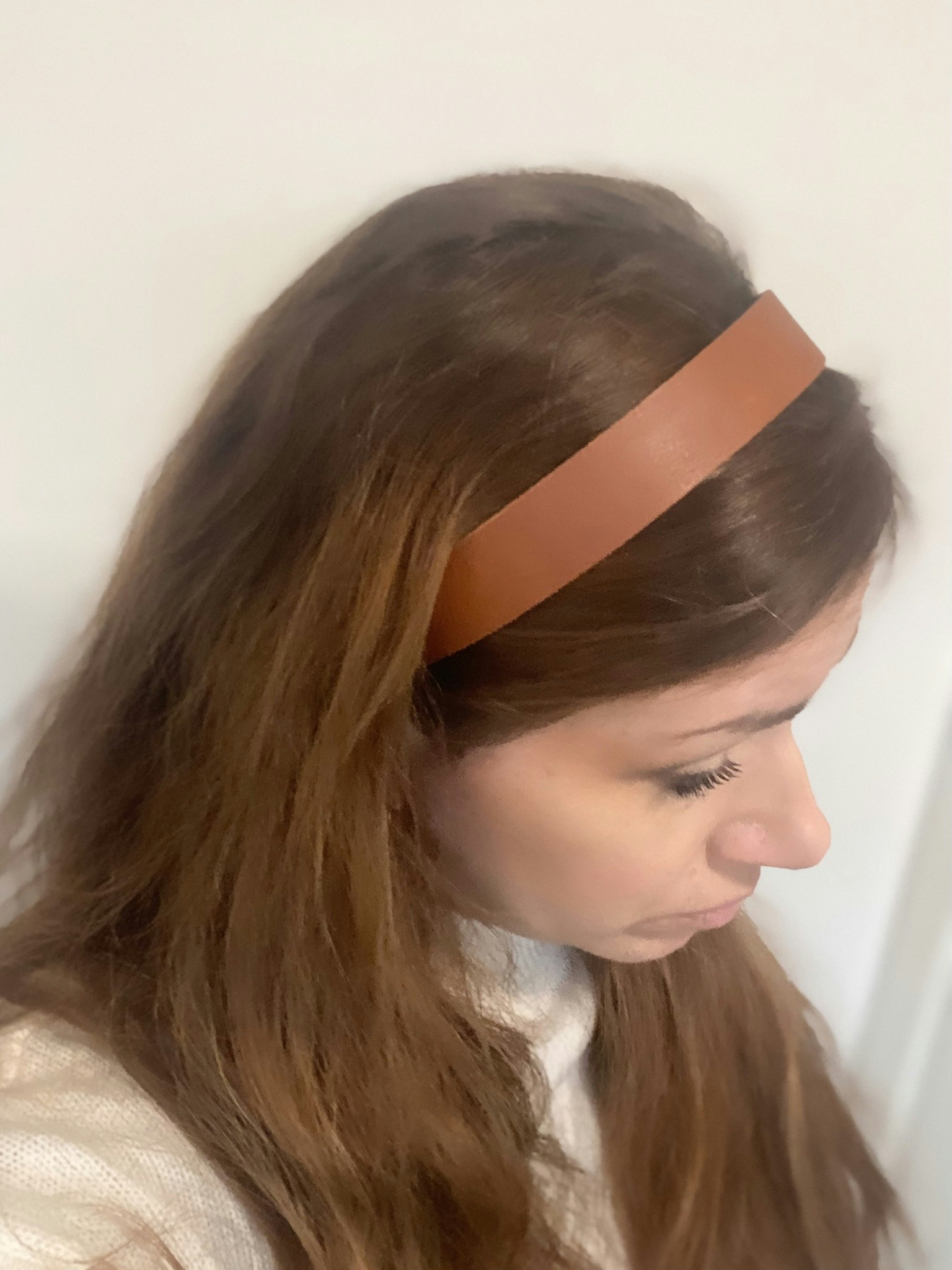 Läder-hårband, brun 2,5 cm