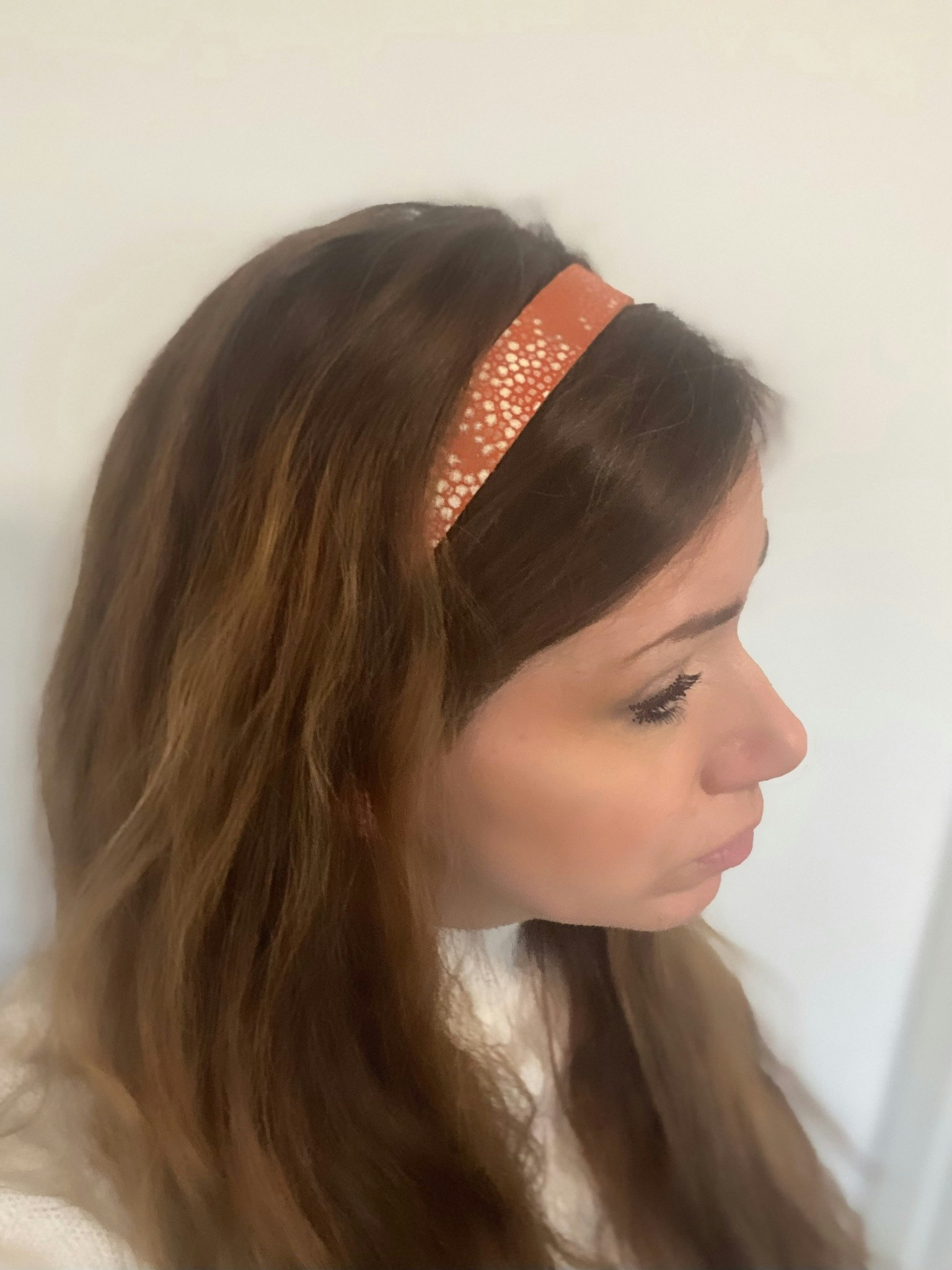 Läder-hårband, orange