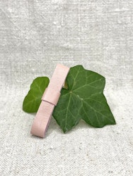 Hårklämma, liten med rosa läderrosett