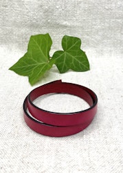 Läderarmband, smalt, dubbelt. Cerise