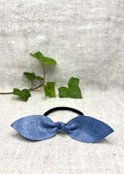 Blå läderrosett-gummiband