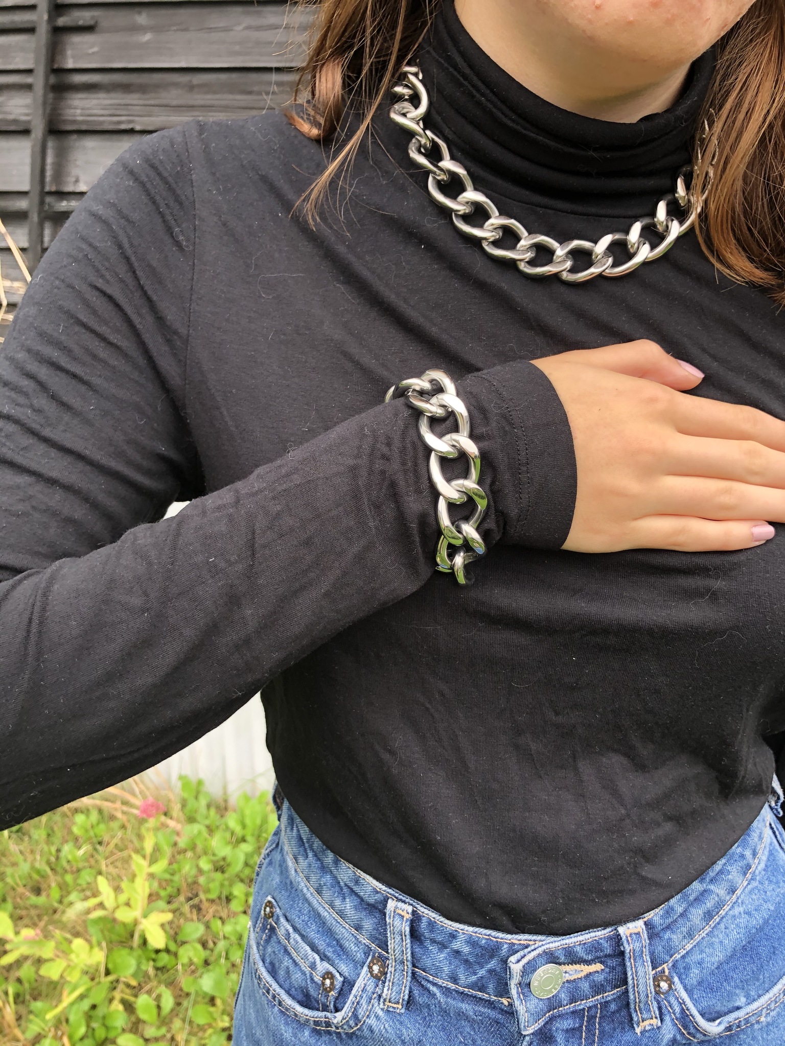 Zoe maffigt halsband och armband i stål från A&A från Ericsson Ur och Guld
