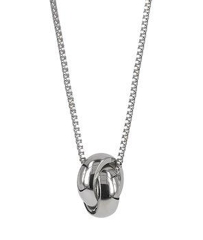 Nätt klassiskt halsband i stål med ett hänge i form av två ringar från A&A