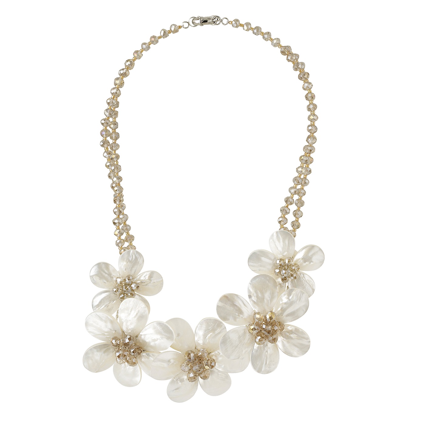 Made by Ester  halsband med 5 st vita blommor hos Ericsson Ur och Guld