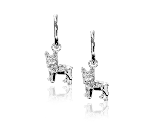Ioaku animal dog hoop earrings silver