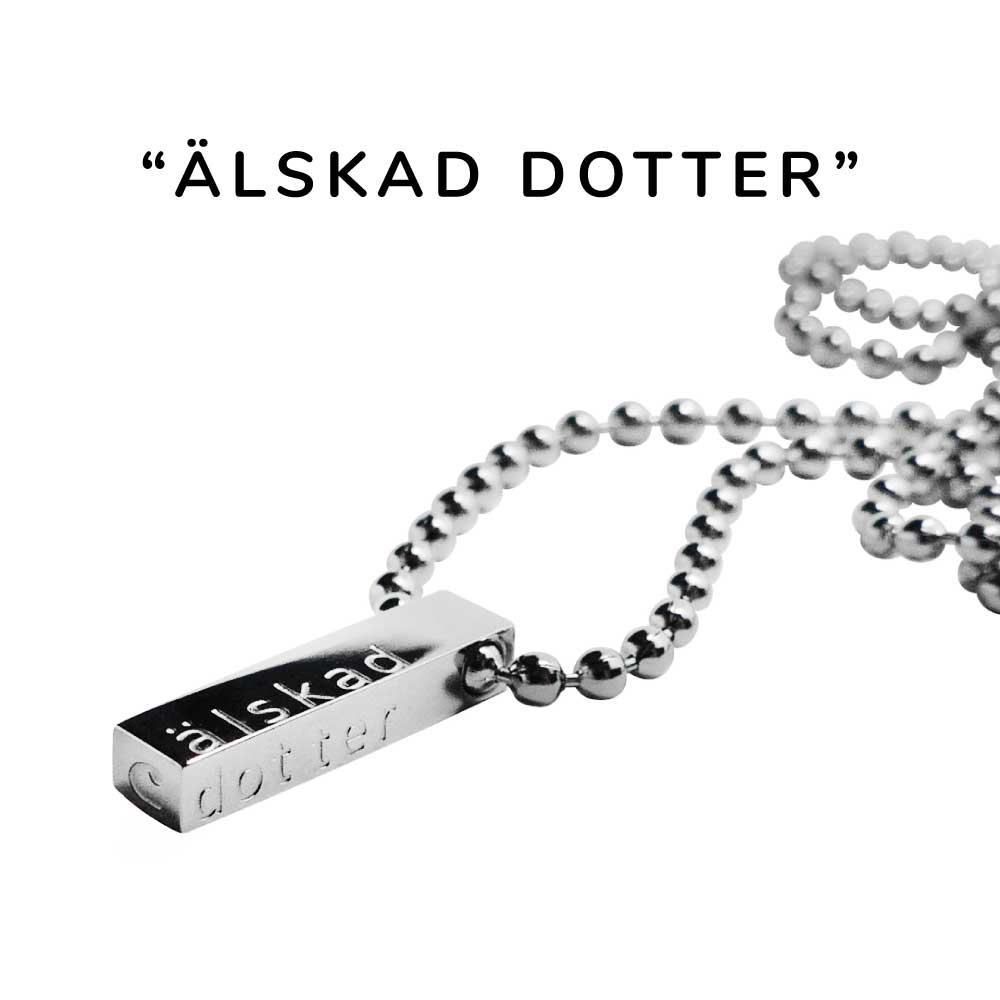 C Stockholm Berlock halsband Älskad Dotter stål