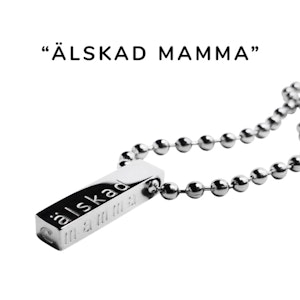 C Stockholm Halsband med Älskad  Mamma  stål