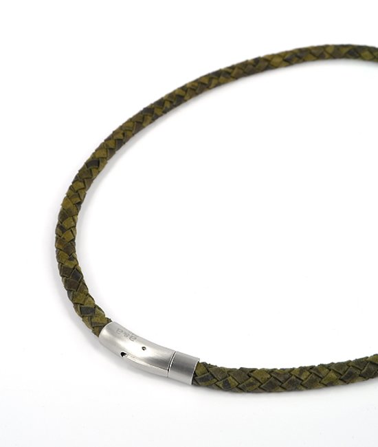Izar halsband armband i grönt flätat läder från Arock