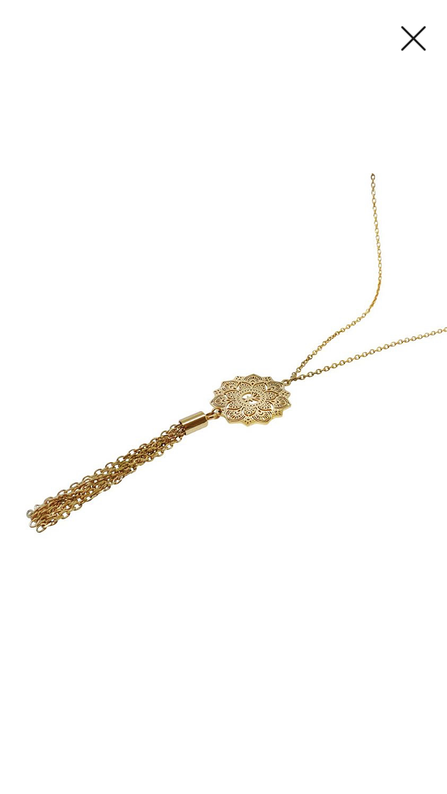 Yggdrasil by Sweden Mini Mandala Halsband med tassel guldförgyllt stål hos EriCsson ur och Guld