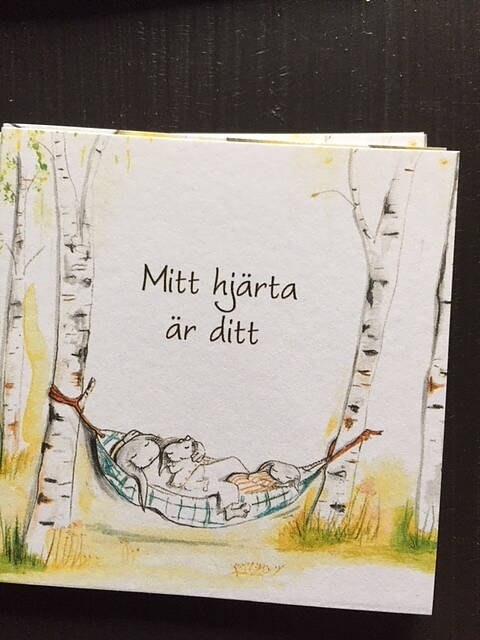 kort med texten mitt hjärta är ditt illustratör maja Gullstrand