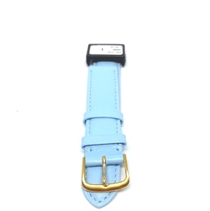 Klockarmband -Ljusblått läderarmband