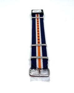 Klockarmband blå-vit-orangefärgat  Natoband/textilband