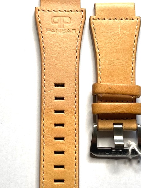 Snyggt kraftig Original klockarmband till Pansar armbandsur i ljusbrunt läder hos ErIcCsson Ur och Guld