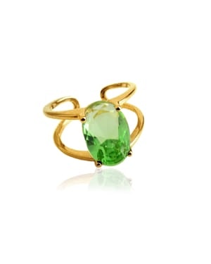 Ioaku oval crystal ring gold light green