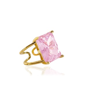 Ioaku Domino crystal ring pink gold