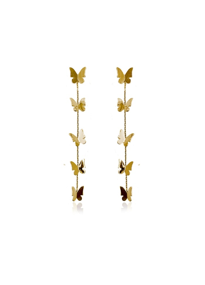 Ioaku Butterfly Metal hanging earings guld