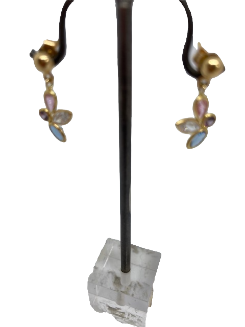 Hängande örhängen med 4 färgade stenar infattade med 18k guld hos EriCsson Ur och Guld