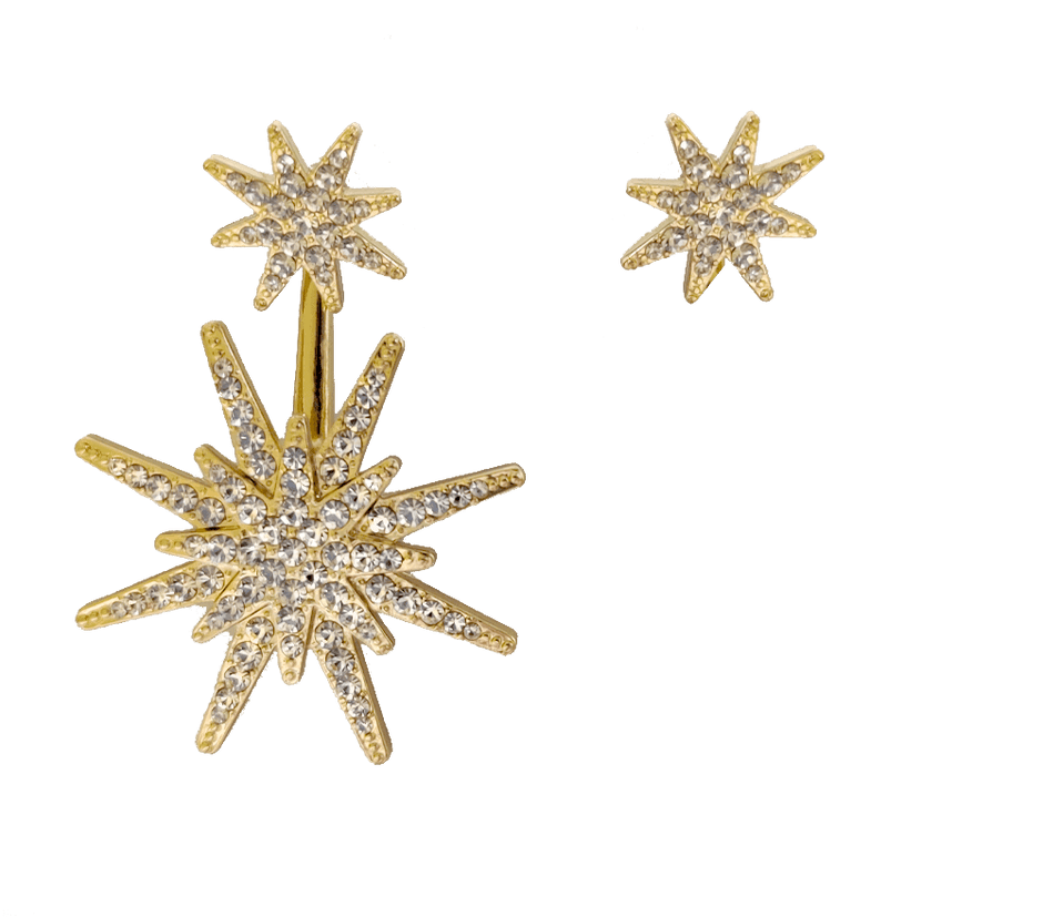 Ioaku Alfa star Earrings guld multifunktionella