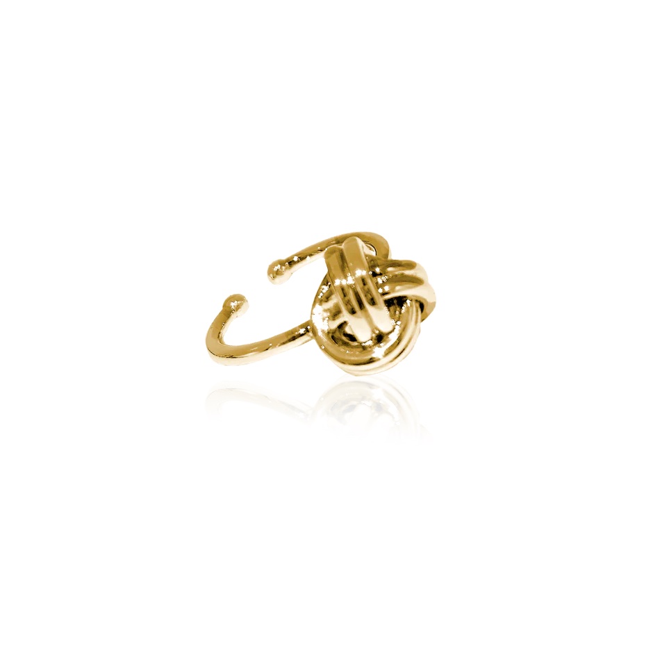 Ioaku vanlig knut guld  ring justerbar