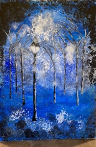 Den blå skogen akrylmålning av Lisbeth Ericsson
