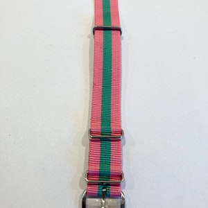 Natoklockarmband textil rosa-grön