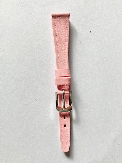 Barnklockarmband rosa. Material Läder med stålspänne. Bredd 12 mm