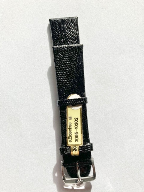 Klockarmband i svart äkta ödleskinn hos outlet jemasmix ericssonurochguld