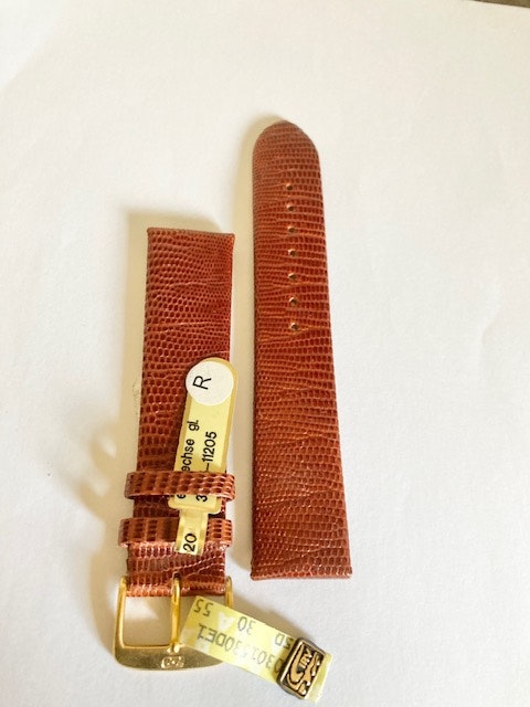 Klockarmband i brunt elegant ödleskinn 20 mm Outlet Ericsson ur och guld Outlet