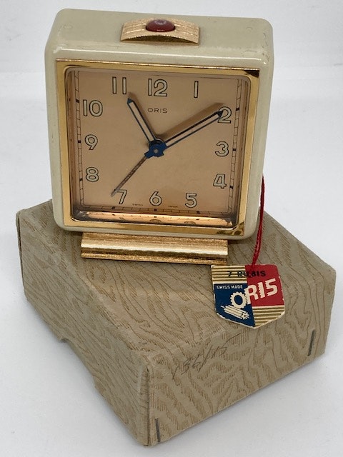 Vintage Oris väckarklocka Mekanisk Schweiziskt urverk hos Jemasmix Ericsson U roch Guld