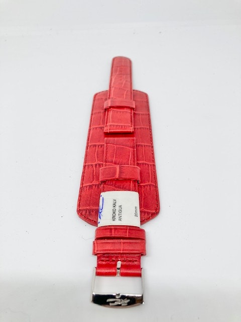 Vintage krokokalv rött klockarmband Bredd 20 mm hos Ericsson Ur och Guld
