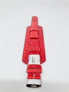 Vintage Rött präglat kroko kalv  klockarmband