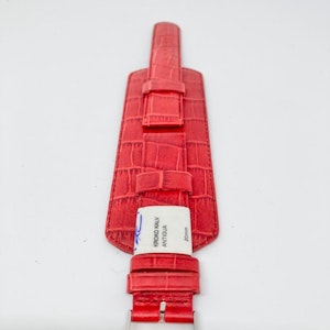 Vintage Rött präglat kroko kalv  klockarmband