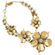 Blom halsband i guldfärg La fleur field från Ioaku