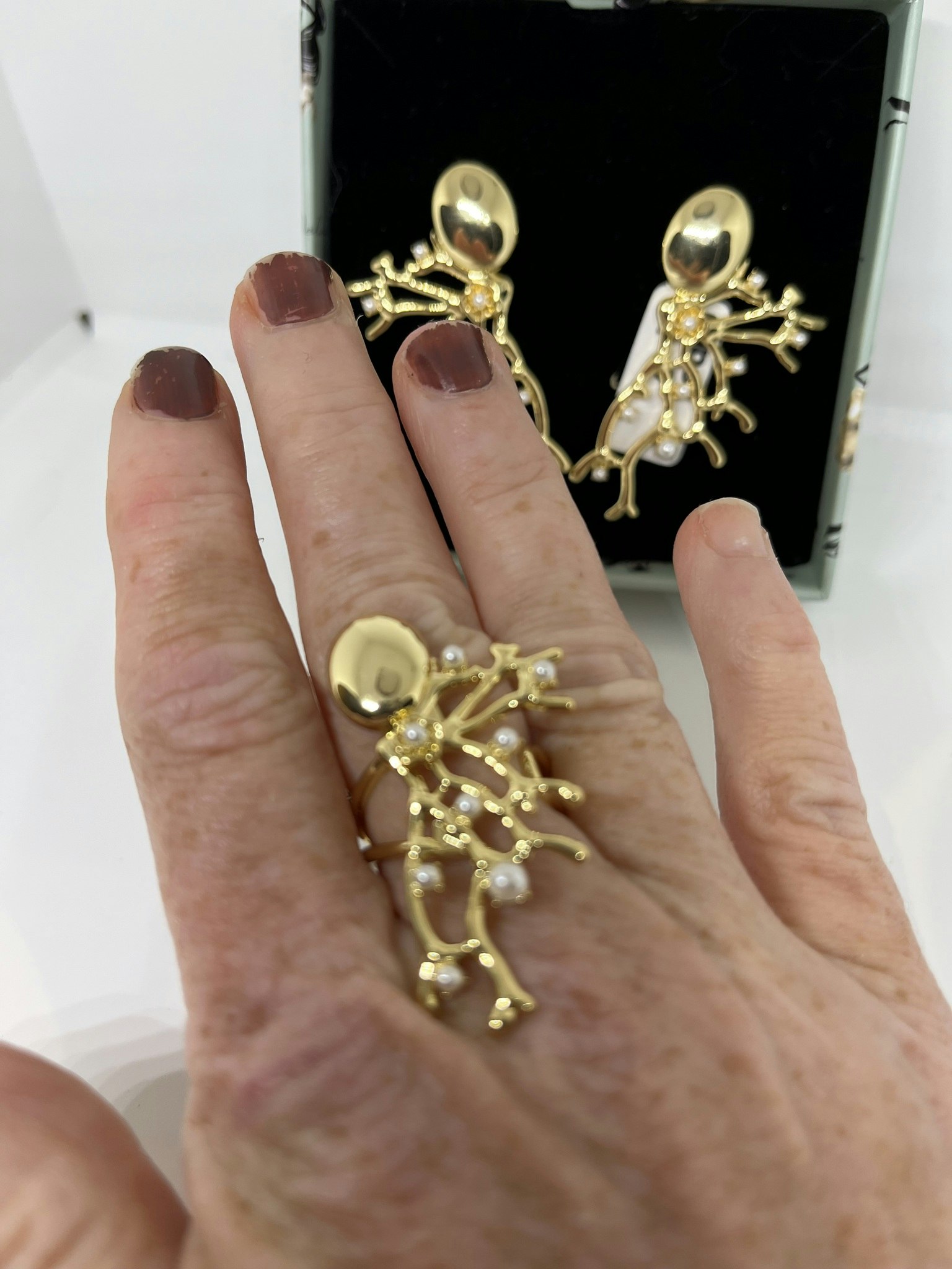 Opal branch Ioaku ring örhänge guld