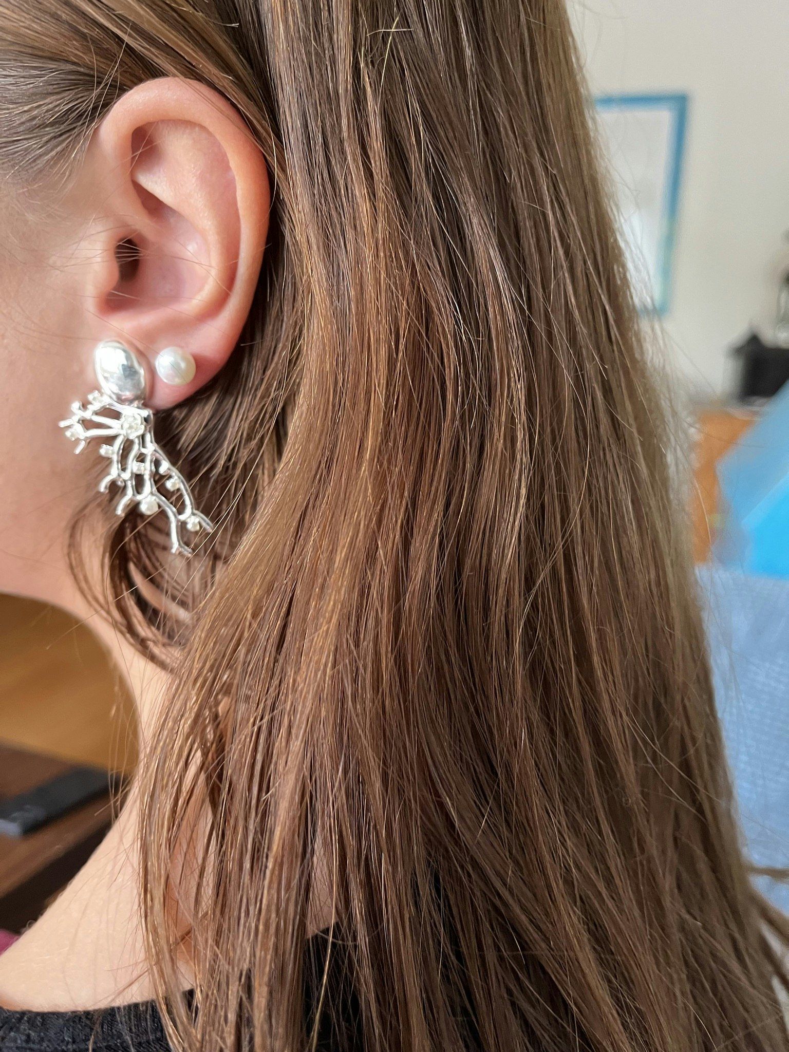 Örhängen opal branch silver ioaku