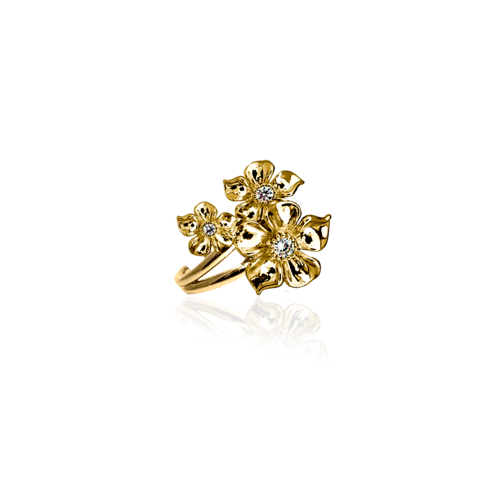la fleur Iconic ring guld ioaku större ring justerbar