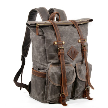 Ryggsäck vintage, vaxad canvas