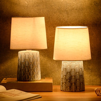 LÖVA bordslampa - SET MED 2 lampor! Klicka & läs mer, ljuskällor ingår & fraktfri leverans! - 15% tom söndag = 382 kr