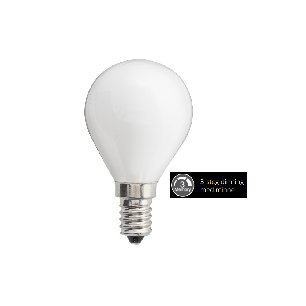 UNISON 3-steg dimbar LED, styrs med befintlig strömbrytare, E14,  0,4/2,5/4,5W - Designtrend