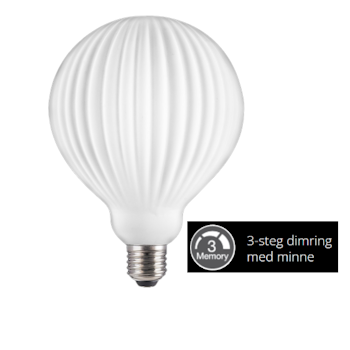 BIANCA, LED randig globljuskälla 125 mm, 3-steg dimbar  med vanlig strömbrytare E27 0,9 - 4W varmvitt ljus