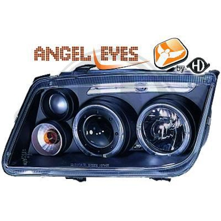 Svarta Angel Eyes Strålkastare För Vw Bora 98-05