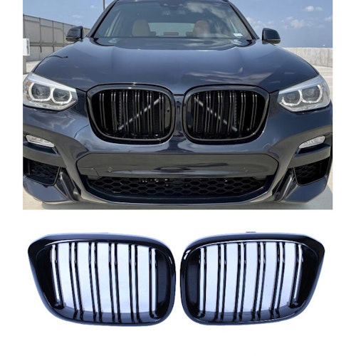 Glans svarta Njurar för BMW X3 G01/BMW X4 G02 Med Dubbla Ribbor