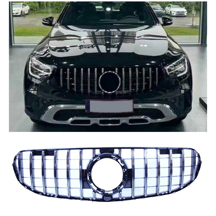 Kromad svart grill Mercedes GLC X253/C253 facelift 2020 ->