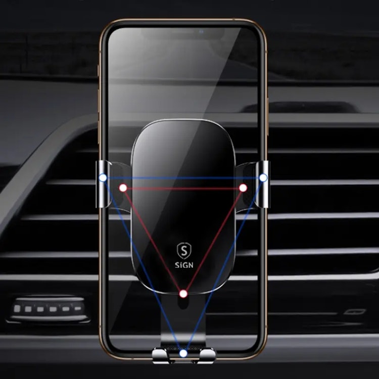 Bilhållare till smartphones med 360 graders rotation i svart