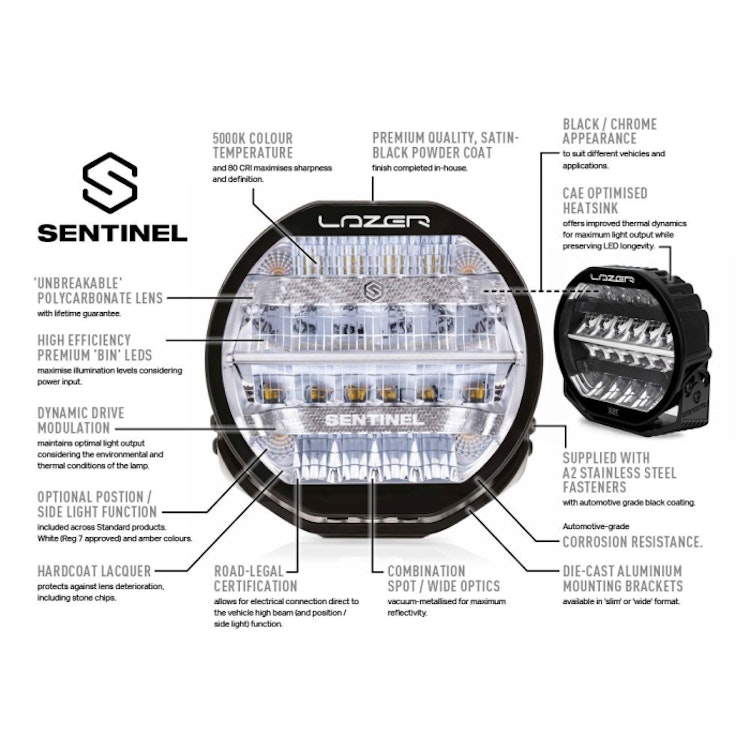 Lazer LED Sentinel Chrome