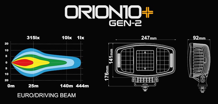 Orion10+ 100W LED Extraljus 10"