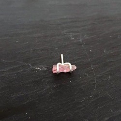 PENCIL STUD MED ROSA TURMALIN I 925 SILVER