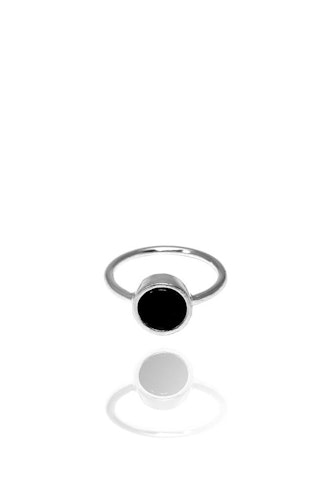 PUCK RING SVART ONYX I 925 SILVER