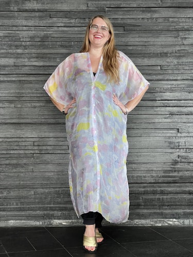 LÅNG SIDENKIMONO MED KNAPPAR #6