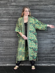 RECYKLAD SIDEN KIMONO RETRO